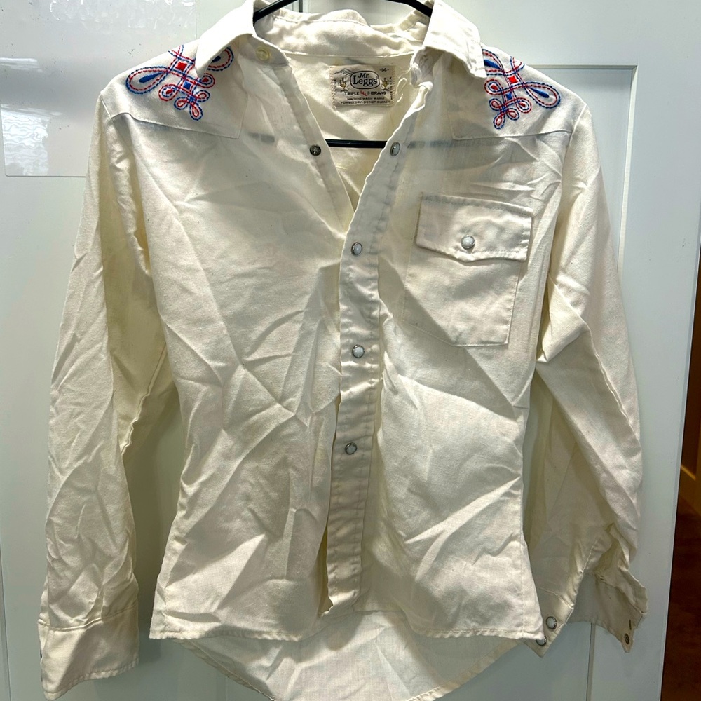 VINTAGE Mr Leggs Western Pearl Snap Top 14 Youth